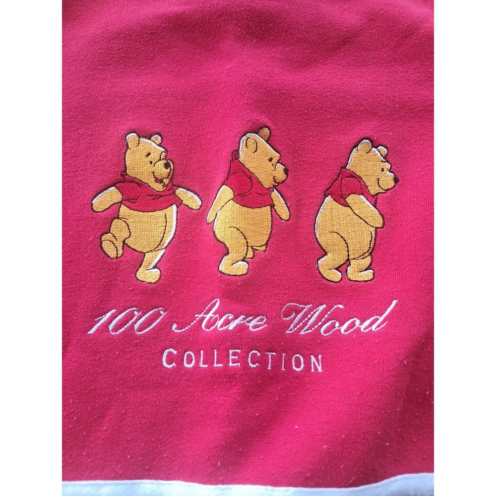 Vintage Disney Pooh Sweatshirt  Med Red Blue Crewneck 100 Acre Collection J4